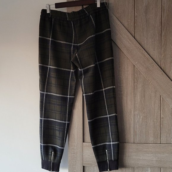 ZARA casual pants , size M ( 28), army green and dark navy blue color. - Picture 2 of 11